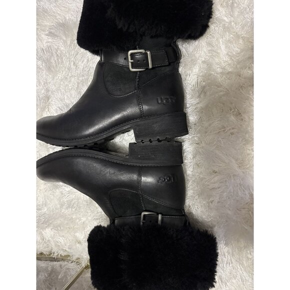 UGG Women's Boots Black Leather Pernille Convertible 1016045 Size 9 - Picture 2 of 8